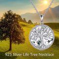 wholesale 925 Sterling Silver Green Moss Agate Tree of Life Family Pendant Necklace for Mothers and Grandmothers-0-4