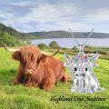 wholesale 925 Sterling Silver Multicolor Crystal Scottish Highland Cow Heart Necklace for Women Girls Gifts from Scotland-0-4