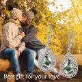 wholesale 925 Sterling Silver Green Moss Agate Teardrop Filigree Leverback Earrings for Women-0-4
