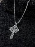 wholesale 925 Sterling Silver Celtic Knot Cross Pendant Necklace  for Men & Women - Protection Amulet Religious Jewelry with 24 Rolo Chain (Gift Included)-0-3