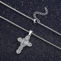 wholesale 925 Sterling Silver Cross Pendant with INRI and Saint Benedict Design - Mens & Womens Jewelry-0-2