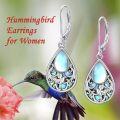 wholesale 925 Sterling Silver Abalone Shell Hummingbird Drop Dangle Earrings for Women-0-1