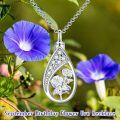 wholesale 925 Sterling Silver Floral Tear Drop Keepsake Pendant Necklaces w/Funnel Set for Women's Memorial Jewelry-0-4