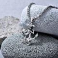 wholesale 925 Sterling Silver Anchor Mermaid Pendant Chain Necklace  for Women Girls-0-1
