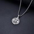 wholesale 925 Sterling Silver Oxidized Matte Orthodox Saint Pendant Necklace for Men & Women-0-2