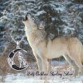 wholesale 925 Sterling Silver Wolf on Crescent Moon Necklace Gothic Jewelry for Men & Women -0-5