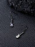 wholesale 925 Sterling Silver Purple Electric Guitar Dangle Earrings Music  for Her-0-3