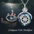 wholesale 925 Sterling Silver Compass Crystal Necklace - I'd Be Lost Without You Keepsake Pendant-0-5