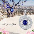 wholesale 925 Sterling Silver & Blue Lapis Lazuli Evil Eye Pendant Necklace – Protection Charm, Adjustable 18 Chain-0-5
