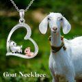 wholesale 925 Sterling Silver Goat & Rabbit Love Heart Pendant Necklaces for Women Girls Gifts Jewelry Accessories-0-4