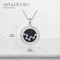 wholesale 925 Sterling Silver Aquarius Zodiac Sign Constellation Pendant Necklace with Black Glitter Stone and Cubic Zirconia for Women & Men-0-4