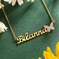 TOUPOP 14K Gold Name Necklace, Custom Personalized Jewelry Gift-0-2