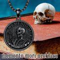 wholesale Sterling Silver Stone Memento Mori Necklace Stoic Virtues Amor Fati Unisex Gift-0-13