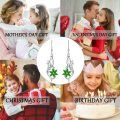 wholesale 925 Sterling Silver White Gold Plated Hummingbird Green Crystal Flower Drop Earrings-0-5