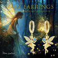 wholesale 925 Sterling Silver Fairy Earrings With Blue Gem And Crystal Wings-0-3
