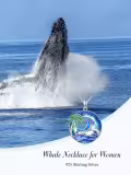 TOUPOP Sterling Silver Blue Crystal Whale Pendant Necklace For Women-0-4