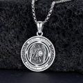 wholesale 925 Sterling Silver Saint Michael Guardian Angel Protect Us Charm Necklace -0-4
