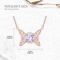 wholesale 925 Sterling Silver Gold-Plated Butterfly Pink Sapphire Gemstone Pendant Necklace-0-2