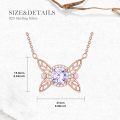 wholesale 925 Sterling Silver Gold-Plated Butterfly Pink Sapphire Gemstone Pendant Necklace-0-2