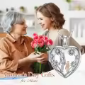 TOUPOP Sterling Silver Locket Necklace Gift for Mom Daughter-0-2