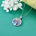 TOUPOP Sterling Silver Tree Of Life Claddagh Pendant & Ash Urn Necklace-0-3