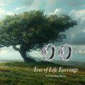 wholesale 925 Sterling Silver Tree of Life Huggie Hoop Earrings with Celtic Knots and Black Enamel Accents-0-5