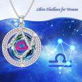 wholesale TOUPOP Valentine's Day Gifts For Her Zodiac Necklace For Women Sterling Silver Constellation Pendant With Circle Crystal Horoscope Sign Astrology Birthstone Birthday Jewelry Gifts For Women Her Mom -0-2
