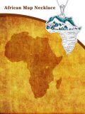 wholesale 925 Sterling Silver African Map Pendant Necklaces with Turquoise Stone and Animal Design Gifts for Men & Women-0-5
