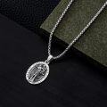 wholesale 925 Sterling Silver Saint Sebastian Pendant Prayer Chain Necklace 45cm Length -0-3