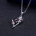 wholesale Sterling Silver Austrian Crystal Infinity Butterfly Pendant Necklace-0-9