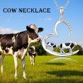 wholesale 925 Sterling Silver Heart-Shaped Highland Cow Pendant Necklace - Unique Animal s for Her-0-5