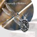 wholesale 925 Sterling Silver Oval Pendant with Floral and Insect Motif Cremation Jewelry Keepsake Urn Necklace for Ashes-0-1