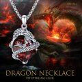 wholesale 925 Sterling Silver Birthstone Dragon Pendant Necklace for Women-0-5