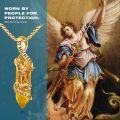 wholesale Gold 925 Sterling Silver Citrine Healing Crystal St Michael Angel Protect Us Pendant Necklace Catholic Jewelry-0-2
