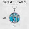 wholesale 925 Sterling Silver Turquoise and Cubic Zirconia Tree of Life Pendant Necklace Wholesale for Women's Mothers' Day Gift-0-1