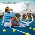 wholesale 925 Sterling Silver Tennis Player Pendant Necklace with Inspirational Message She Believed She Could So She Did - Perfect Christmas Gift for Women-0-4