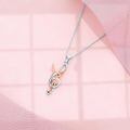 wholesale 925 Sterling Silver Rose Gold Plated Ballet Dancer with Treble Clef Musical Notes Pendant Necklace-0-3