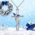 TOUPOP White Gold Plated S925 Sterling Silver with Birthstone Dragonfly Urn Necklace for Ashes-0-1