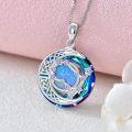 wholesale  Sterling Silver Blue Crystal Opal Zodiac Constellation Necklace -0-4