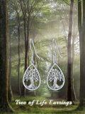 wholesale 925 Sterling Silver Teardrop Tree of Life Drop Earrings for Women Irish  Ideas-0-1