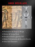 wholesale 925 Sterling Silver Ankh Cross Pendant Necklace  for Men & Women - Protection Amulet Religious Jewelry with 24+2mm Rolo Chain (Gift Included)-0-2