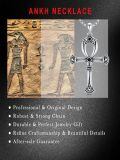 wholesale 925 Sterling Silver Ankh Cross Pendant Necklace  for Men & Women - Protection Amulet Religious Jewelry with 24+2mm Rolo Chain (Gift Included)-0-2