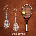 wholesale 925 Sterling Silver Tennis Racket and Ball Earrings Sport Lover Music s for Women Men-0-4
