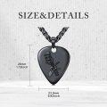wholesale 925 Sterling Silver Black Guitar Pick Pendant Necklace  Punk Rock Jewelry for Women and Men-0-5