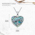 wholesale 925 Sterling Silver Abalone Shell & Cubic Zirconia Tree of Life Pendant Necklaces for Women-0-4