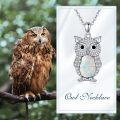wholesale  Sterling Silver Lapis Turquoise Malachite Larimar Opal Owl Necklace Gift -0-24