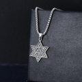 wholesale 925 Sterling Silver Star of David with Triquetra and Celtic Knot Design Men's Pendant Necklace-0-1
