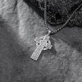 wholesale 925 Sterling Silver &  Irish Cross with Celtic Knots and Shamrock Design Pendant on 24 Chain-0-2