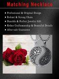 wholesale 925 Sterling Silver Yin Yang Pendant with Floral Design Couples Necklaces Matching Set for Women Men-0-2