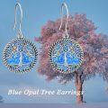 wholesale 925 Sterling Silver Tree Of Life Earrings Wholesale With Rainbow Abalone Shell-0-3